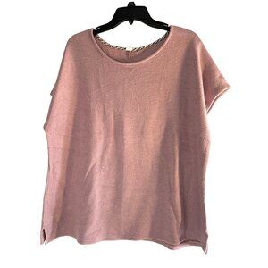 Jules & James Womens Short Sleeve Pink Sweater Top Size XL